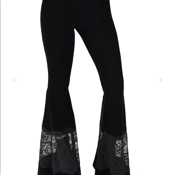Killstar Pants - Velvet high waisted bell bottoms